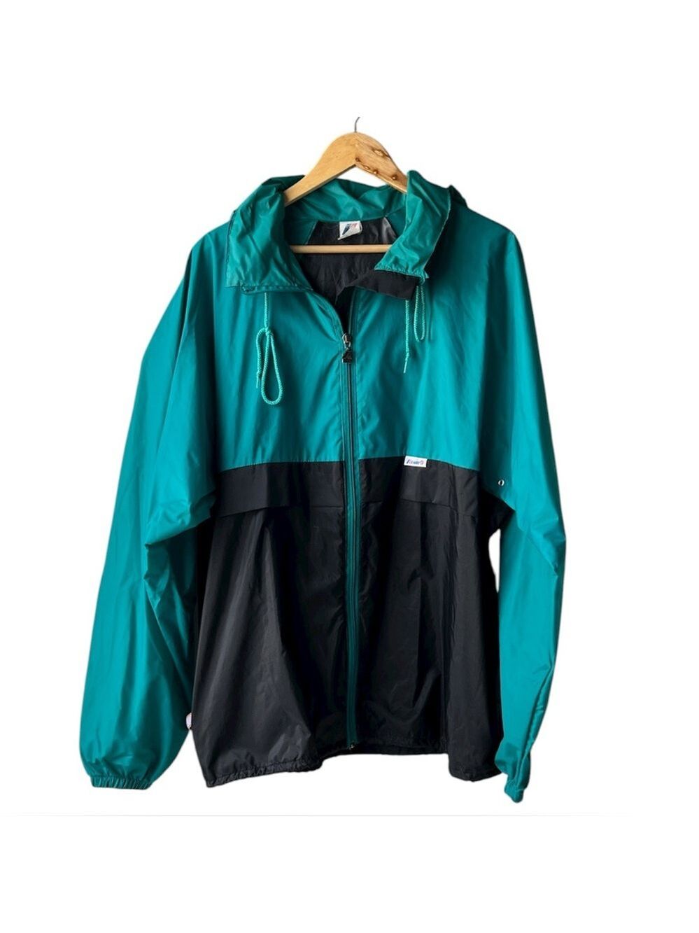 K-Way Teal and Black Windbreaker Jacket